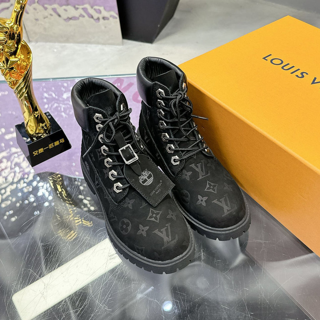 Embossed Chunky Lug Sole Work Ankle Boots S265507