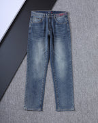 Vintage Emblem Embroidery Red Label Slim Denim V260839