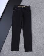 Solid Black Slim Denim With Flocked Equestrian Graphic V260836
