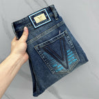 Medium Blue Wash Rivet & Embroidery Pocket Denim Jeans L260633