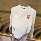 New Crew Neck Diamond Arrangement Jacquard Knit Sweater GN380104