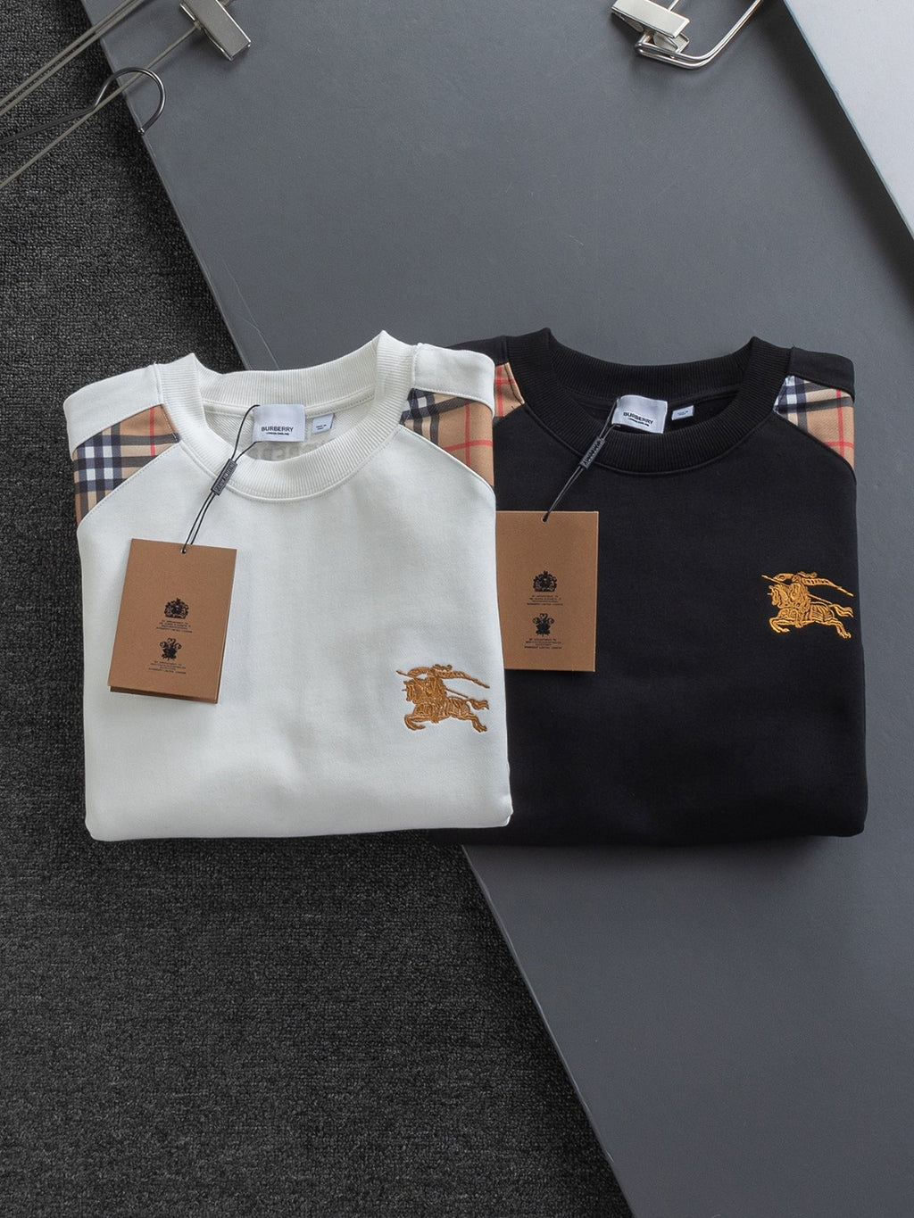 Plaid Patchwork Crew Neck Sweatshirt U310520