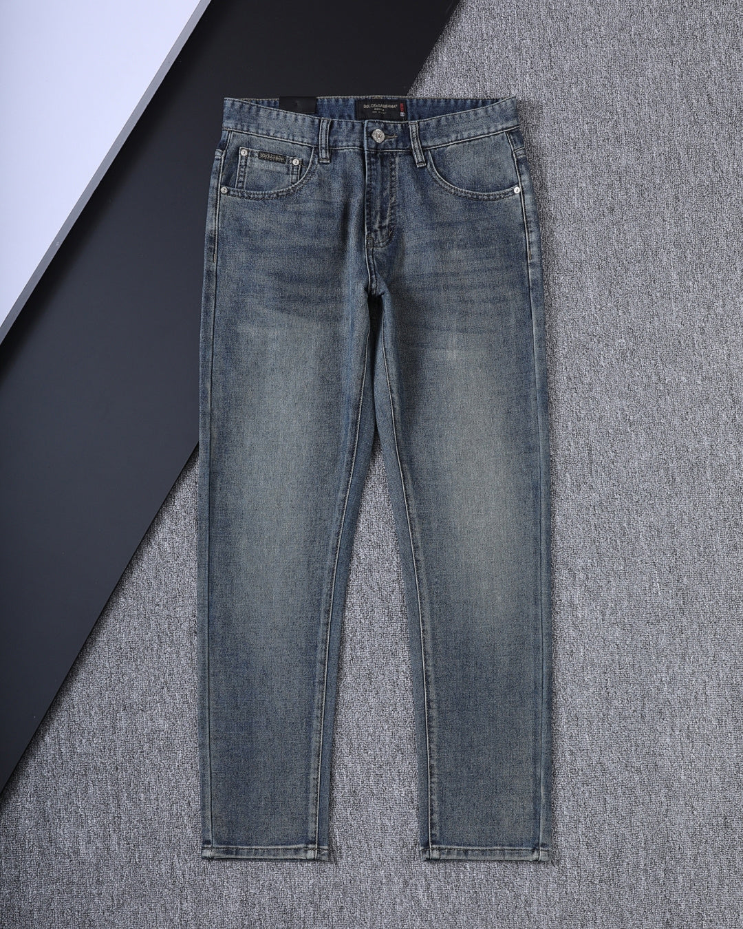 Vintage Key Artwork Print Slim Denim V260833