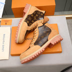 Men's Monogram Patchwork High Top Work Boots NE190119