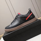 Red Side Label Leather Low Top Sneakers S283408