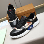 Men's Plaid Patchwork Chunky Sole Casual Sneakers NE190125