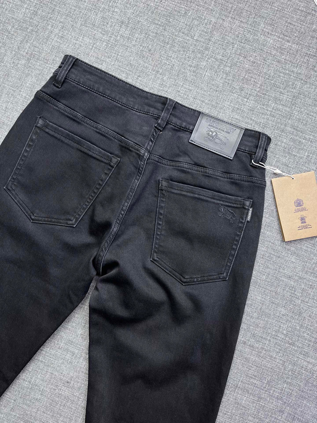 Solid Black Tone-on-Tone Embossed Jeans M260719