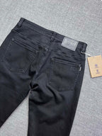 Solid Black Tone-on-Tone Embossed Jeans M260719