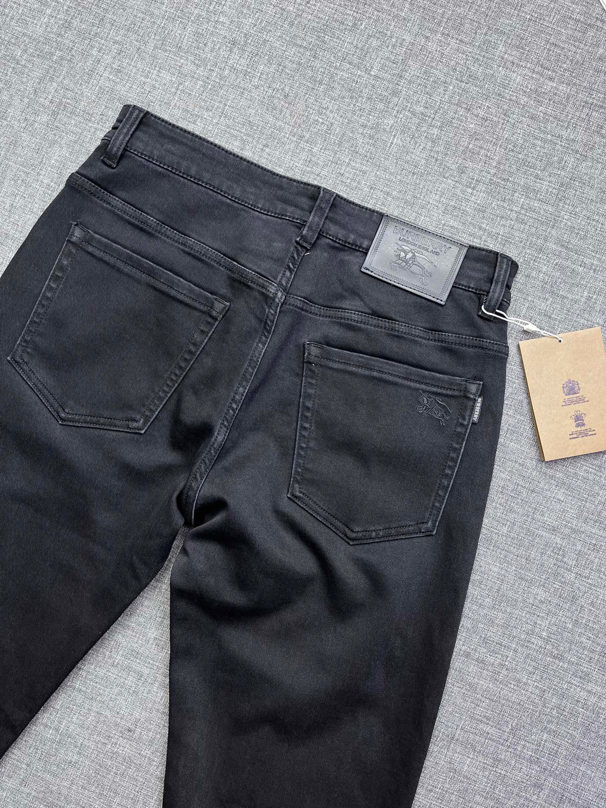 Solid Black Tone-on-Tone Embossed Jeans M260719