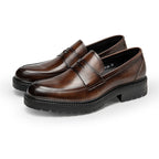 Penny Loafers Chunky Sole Slip-On Dress Shoes Y101112