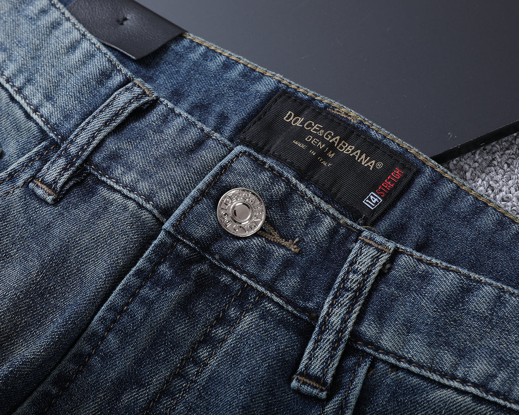 Vintage Key Artwork Print Slim Denim V260833