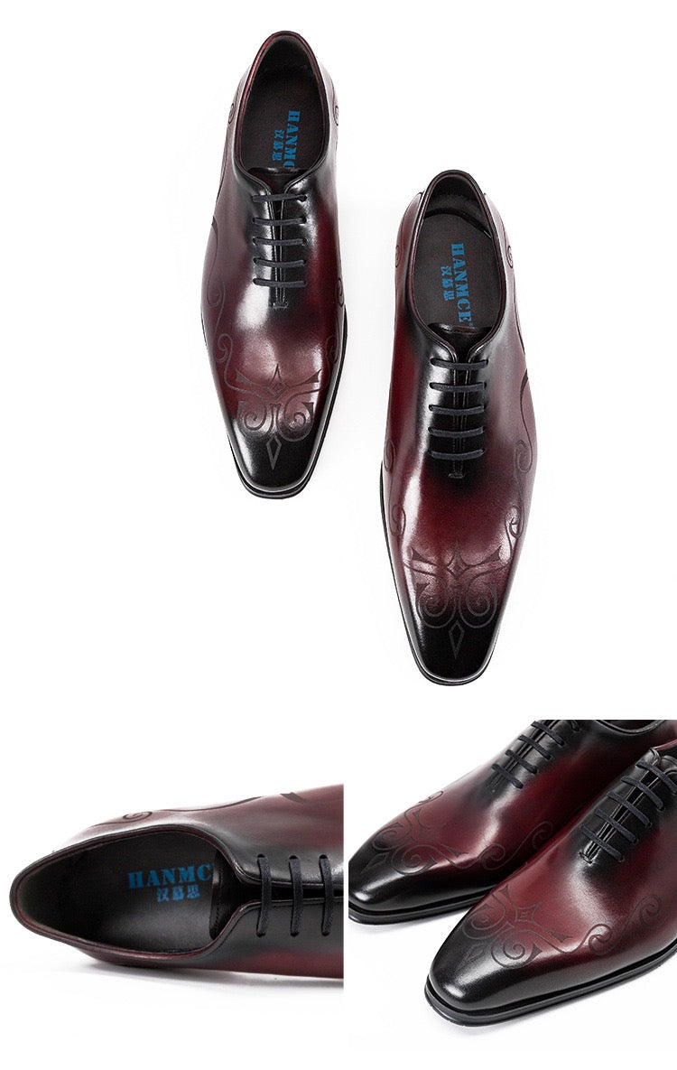 Men's Whole Cut Engraved Oxford Dress Shoes P050524