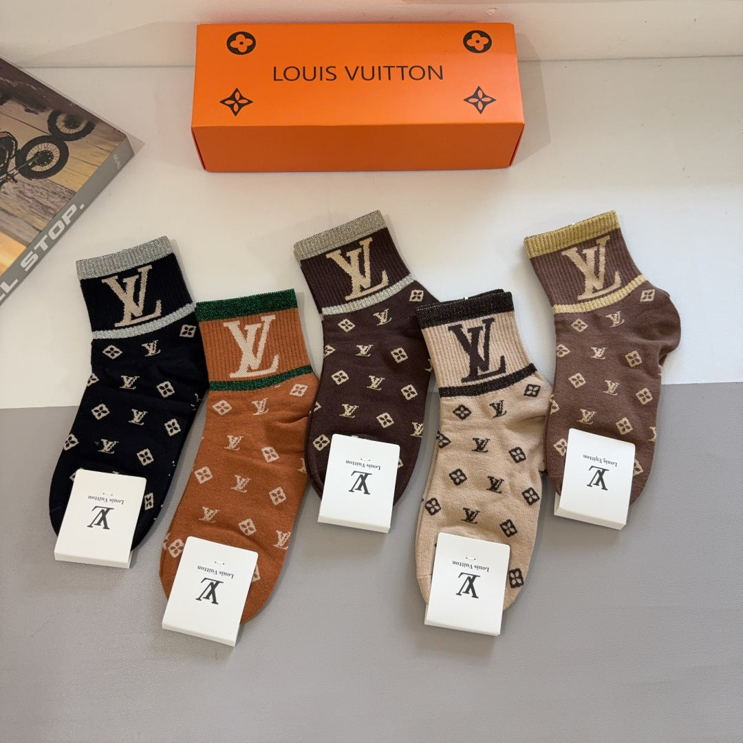 Jacquard Monogram Ankle Socks U310515