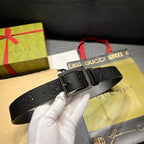 Dual Logo Embossed Pin Buckle Belt E020801