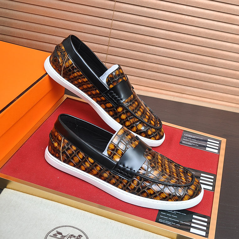 Croc Embossed Casual Loafer NE190136