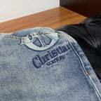 Pale Washed Denim Jeans With Faint Star Print On Back Pocket R260501