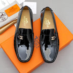 Men's Patent Gloss H Metal Buckle Slip-On Loafers NE190142