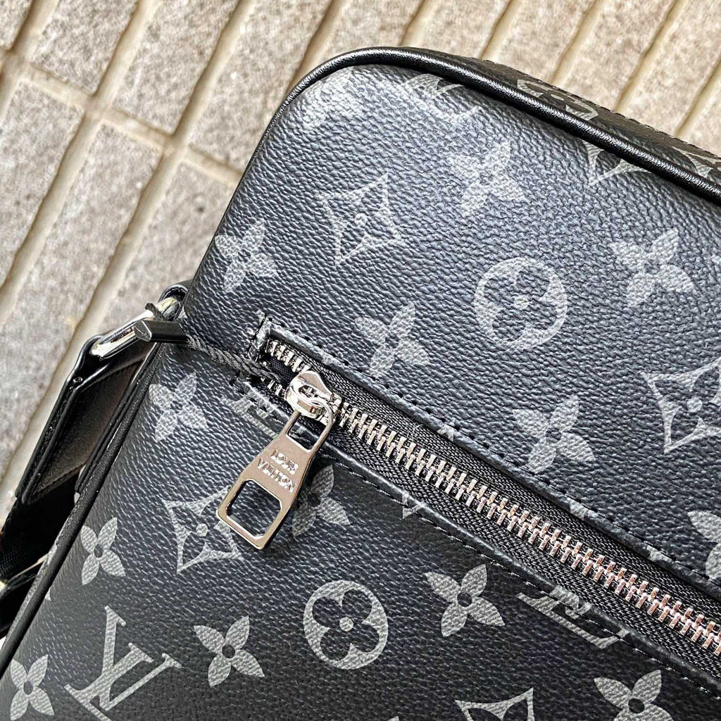 Printed Fabric Leather Trim Square Crossbody Messenger Bag B101007