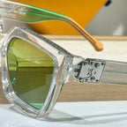 Bold Square Frame Sunglasses Rivet Metal Hinge Decor Eyewear K030101