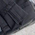 Solid Black Jacquard Waistband Minimal Denim Jeans L260642