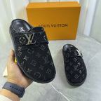 Embossed Strap Buckle Mule Slides S265511