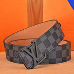 Checkered & Vintage Print Metal Buckle Belt E020802