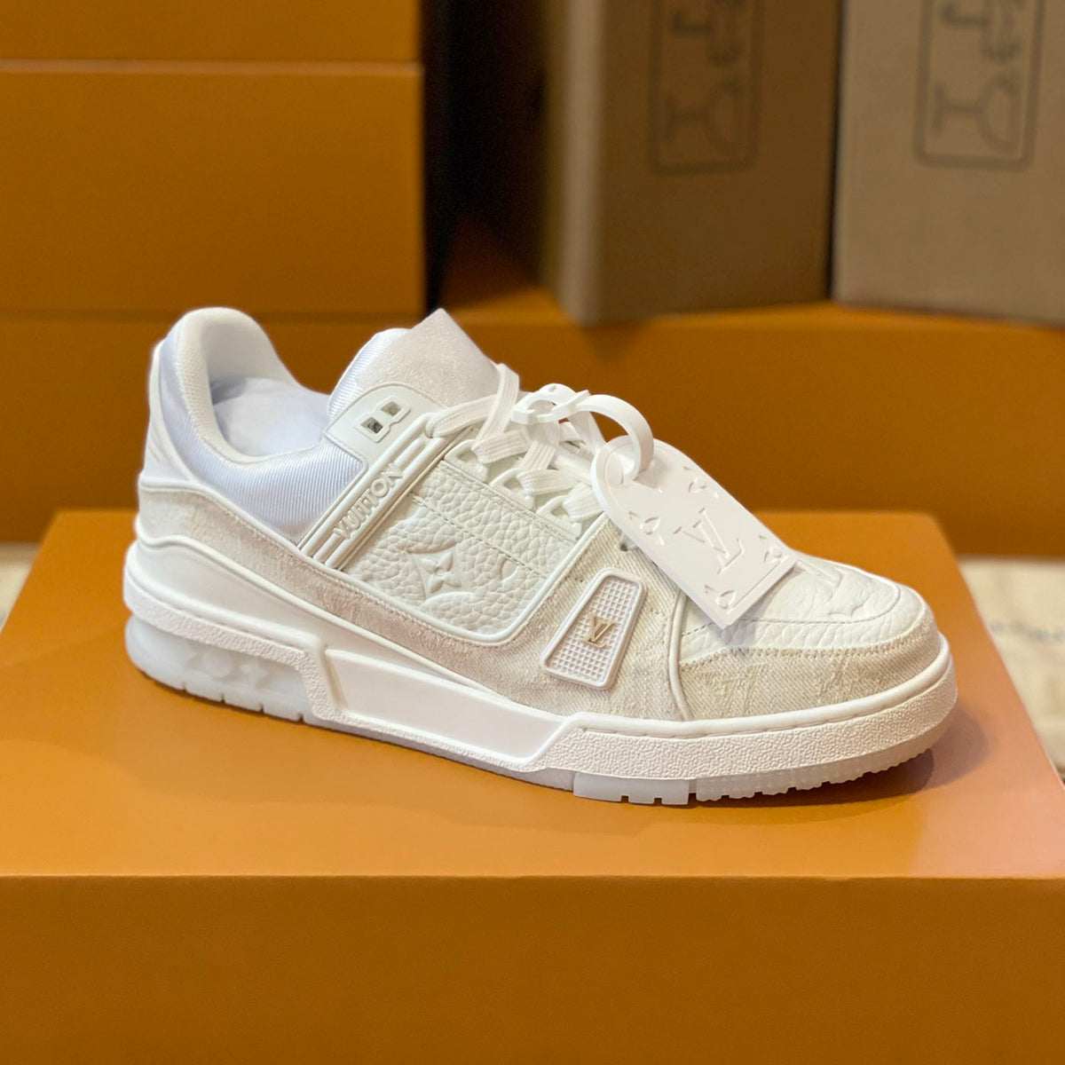 Pattern Panel Lace-Up Low Top Trainer Sneakers S283418