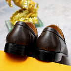 Men's Cross Grain Metal Logo Slip-On Loafers NE190130