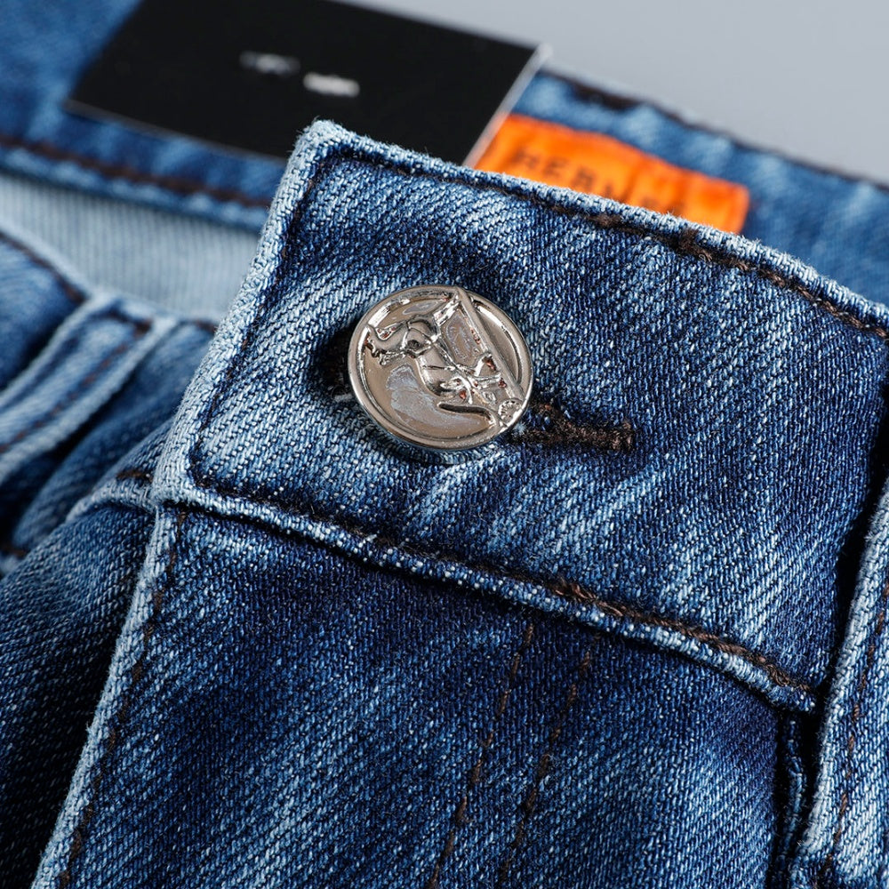 Embroidered Logo Straight Fit Denim Jeans NE210201