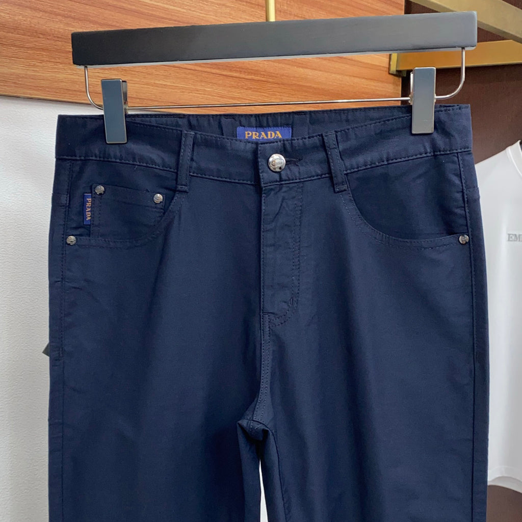 Triangle Leather Patch Back Pocket Trousers L260629