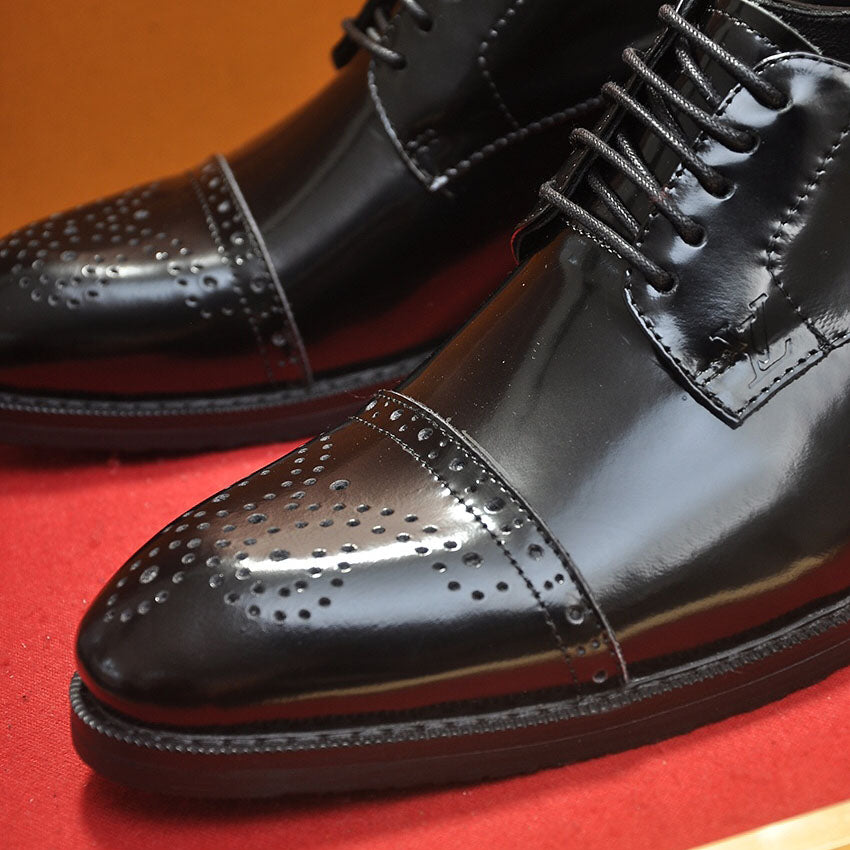 Men's Patina Brogue Cap-Toe Lace-Up Oxford Dress Shoes NE190111