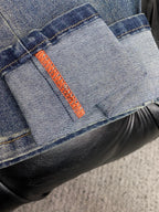 Mid Blue Faded Wash Subtle Printed Pocket Denim Jeans L260615