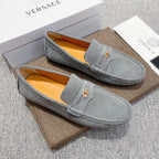 Men's Medusa Metal Ornament Buckle Slip-On Loafer Driving Shoes NE190116