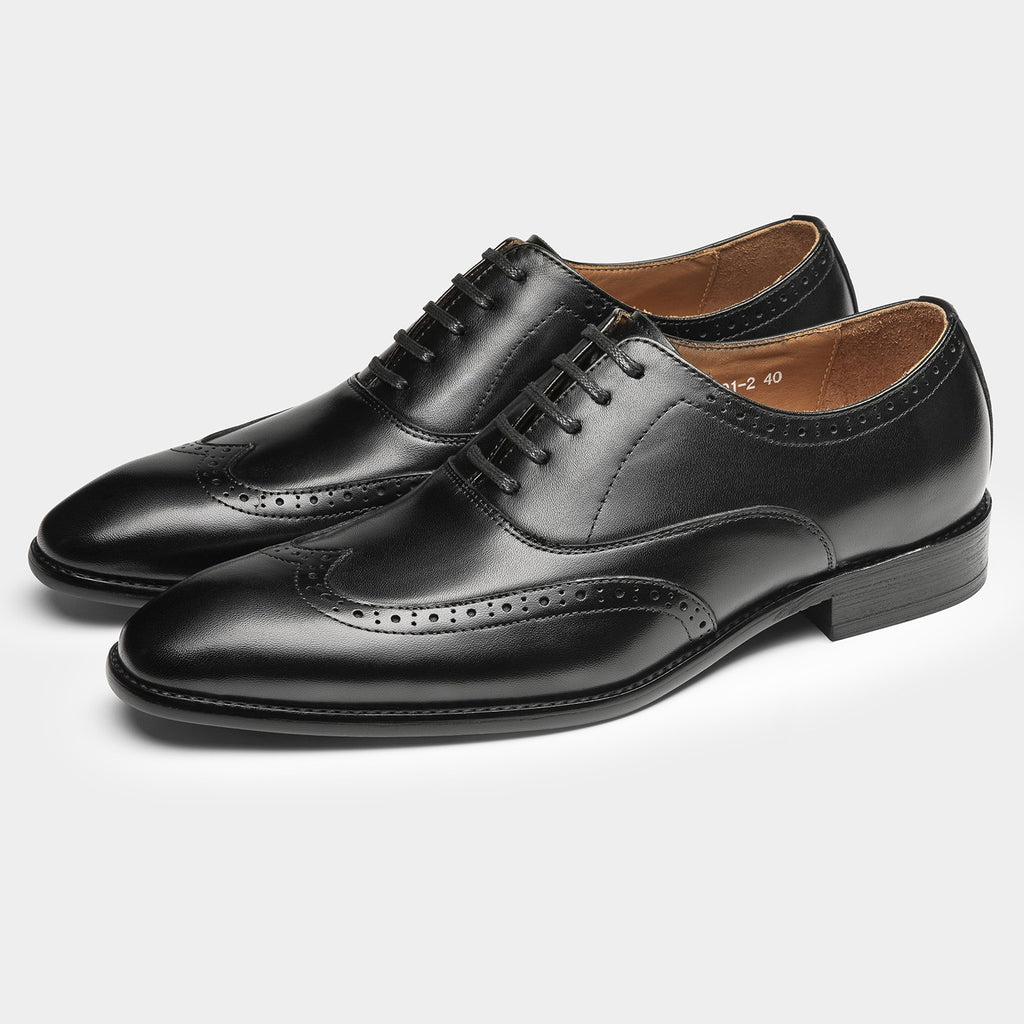Semi Brogue Wingtip Oxford Shoes Lace-Up Formal Dress Shoes Y101110