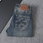 Vintage Blue Check Monogram Mens Jeans E260933