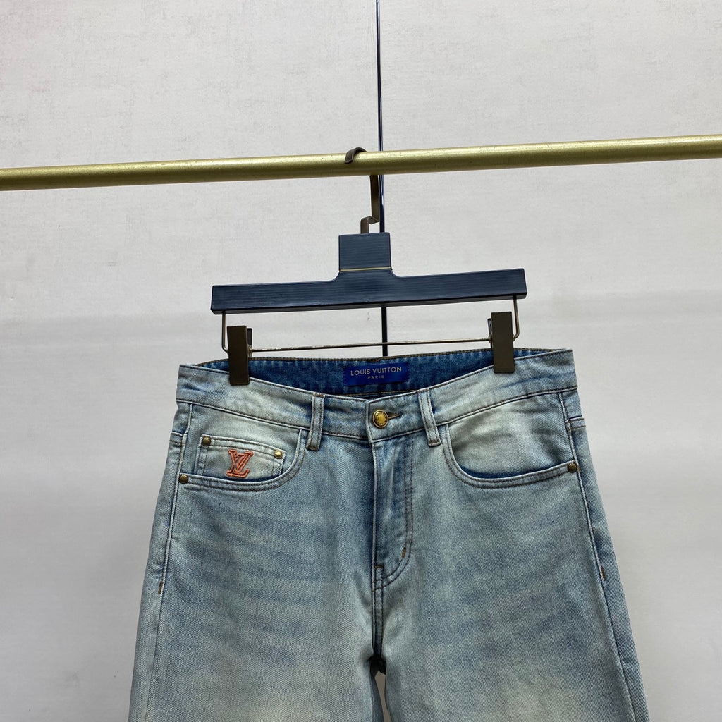 Pale Vintage Fade Orange Logo Jeans E260935