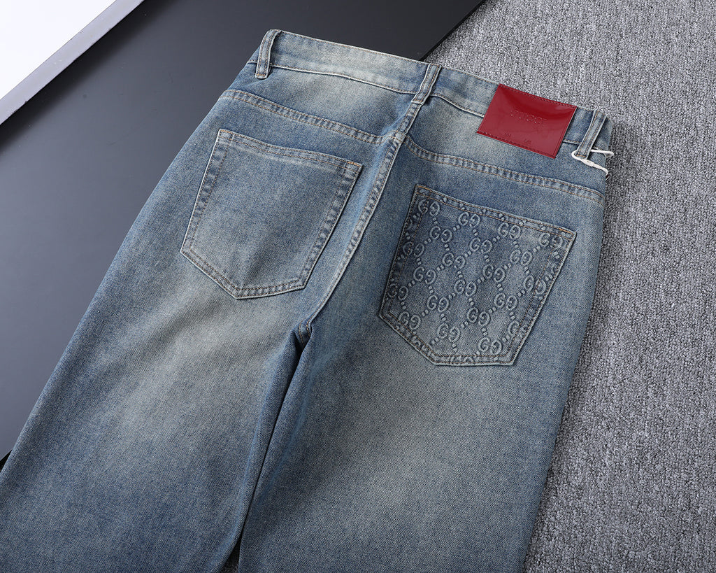 Vintage Embossed Monogram Slim Denim V260843