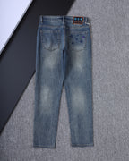Multi-Color Embroidered Motif Pocket Slim Fit Denim V260827