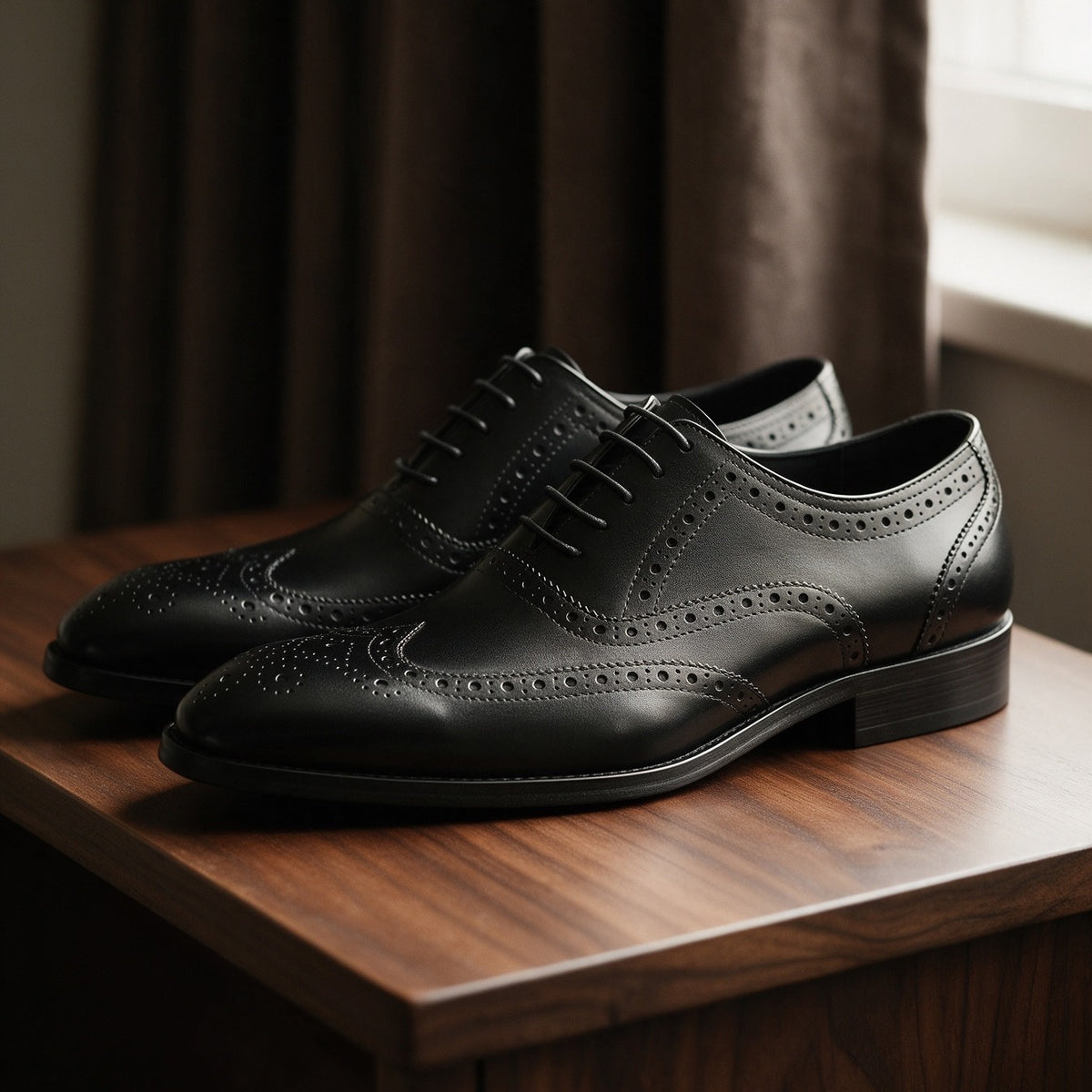 Full Brogue Wingtip Oxford Shoes Lace-Up Formal Dress Shoes Y101109