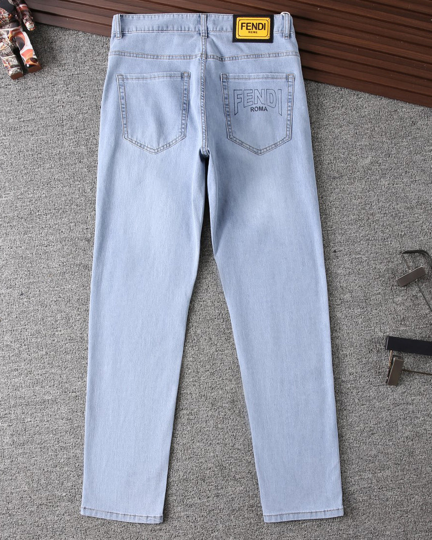 Roma Script Embroidery Slim Fit Denim E260929