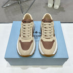 Suede Fabric Patchwork Triangle Logo Chunky Sole Sneakers S283410