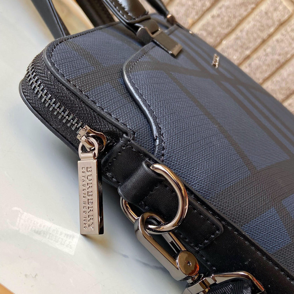 Classic Plaid Print Handheld Business Briefcase B101011