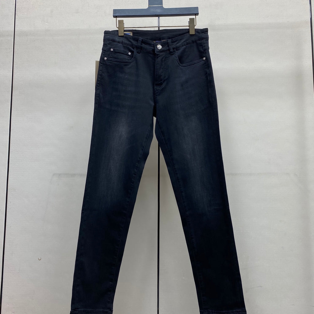 Vintage Black Wash Metal Badge Denim Jeans M260731