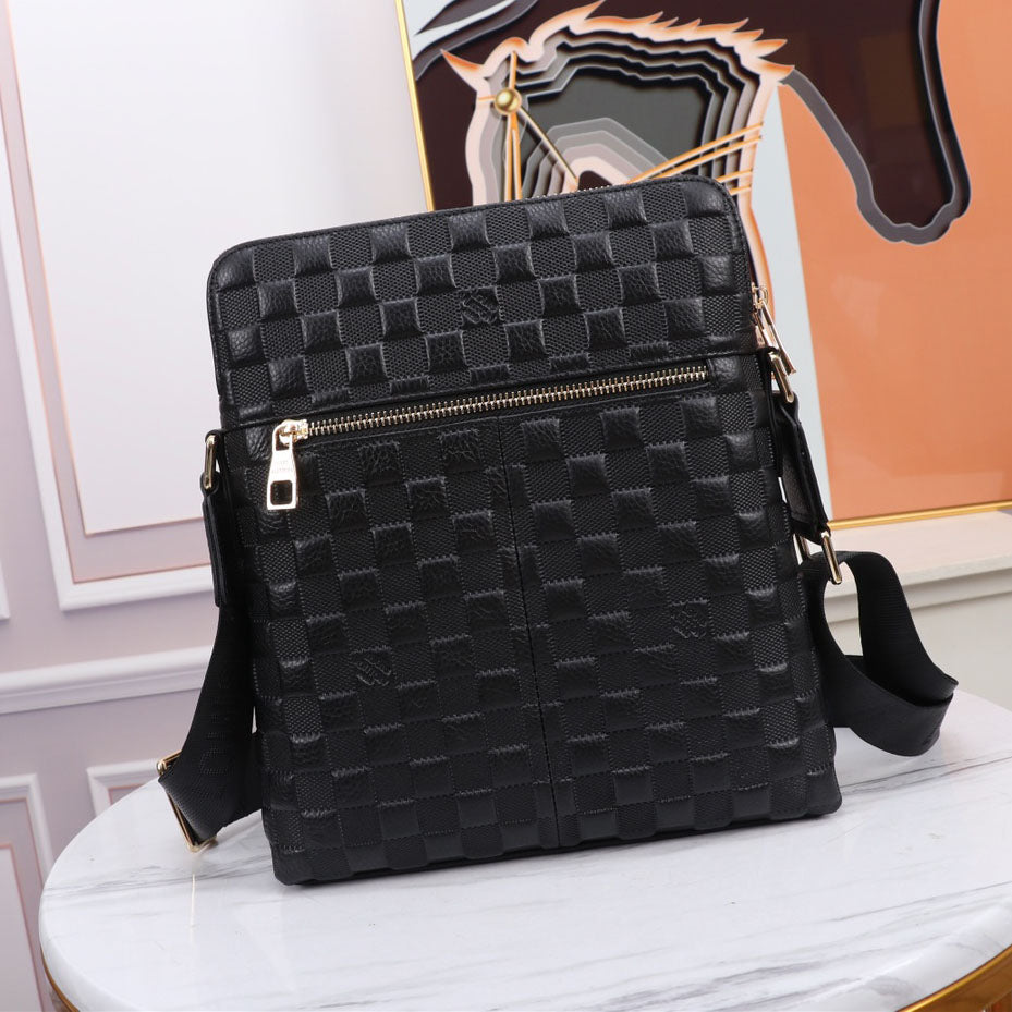 Grid Embossed Vertical Crossbody Shoulder Bag B101012