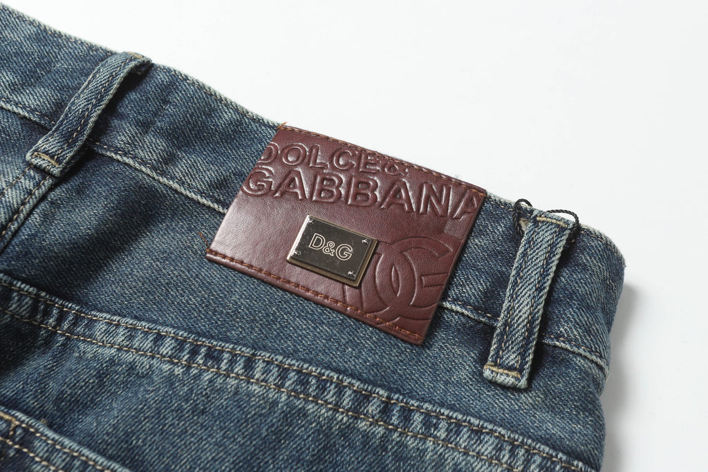 Dark Vintage Blue Wash Embossed Monogram Slim Jeans C261036