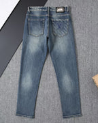 Vintage Blue Printed Mens Jeans E260925
