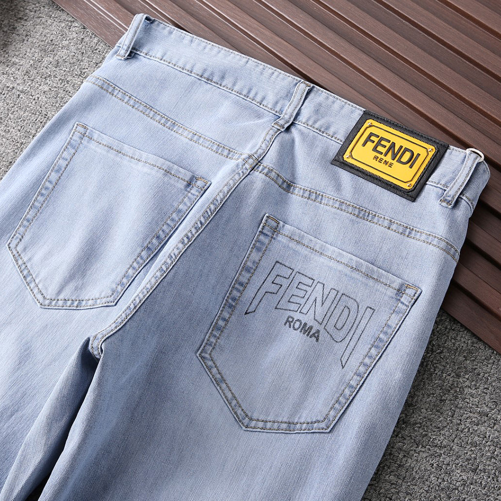 Roma Script Embroidery Slim Fit Denim E260929