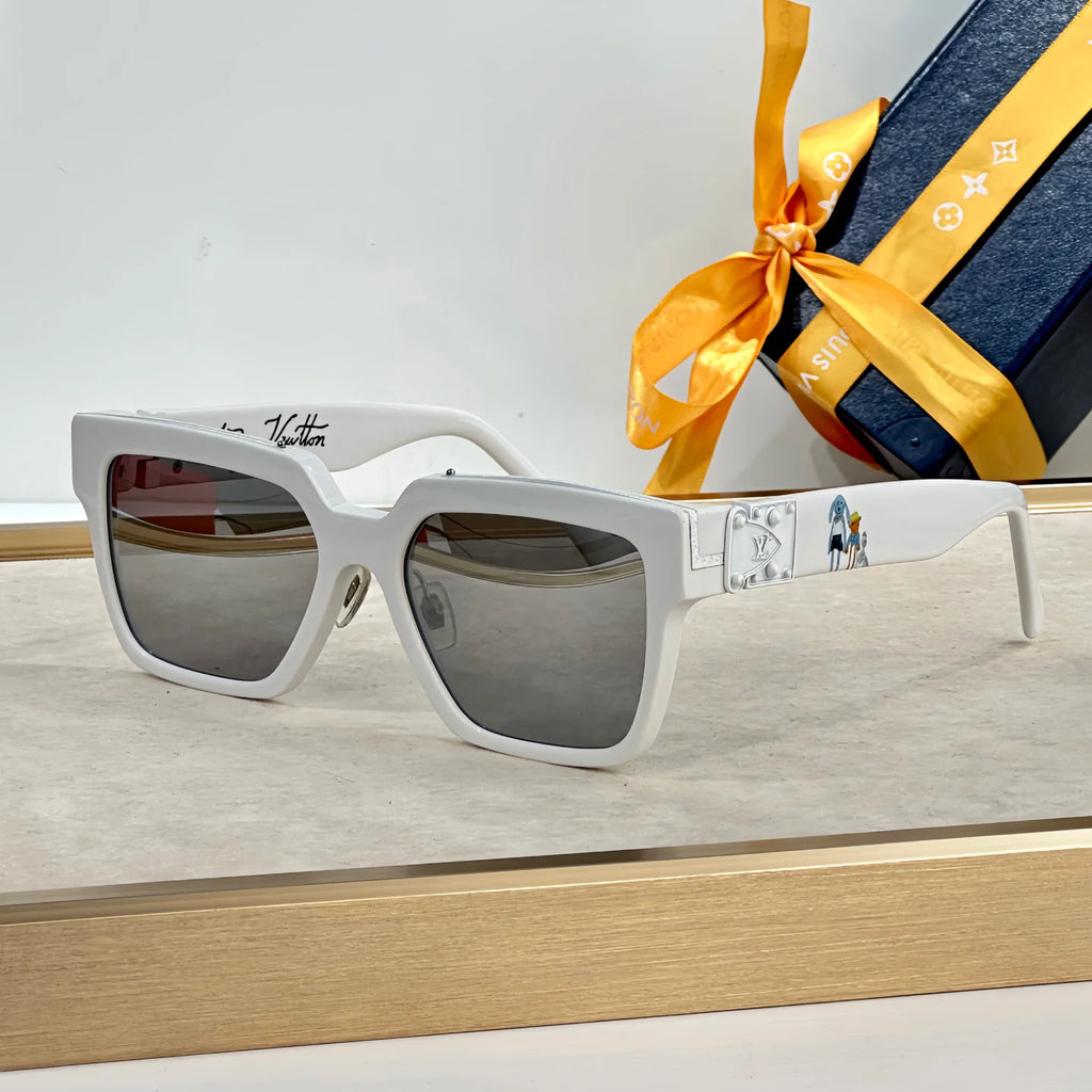 Bold Square Frame Sunglasses Rivet Metal Hinge Decor Eyewear K030101
