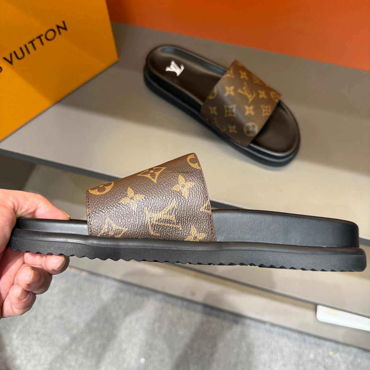 Allover Printed Thick Slide Sandals S265510