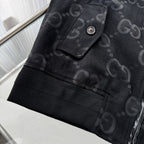 Full Monogram Stand Collar Zip Jacket Retro Pattern Bomber Coat N050501
